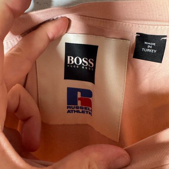 Hugo BOSS T-Shirt Russell Athletic Pink T-Shirt XL - Picture 4 of 4